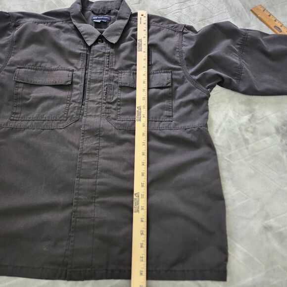 5:11 Tactical Long Sleeve Button Up Workwear Outdoor Shirt Large Padded Elbow - Picture 8 of 11